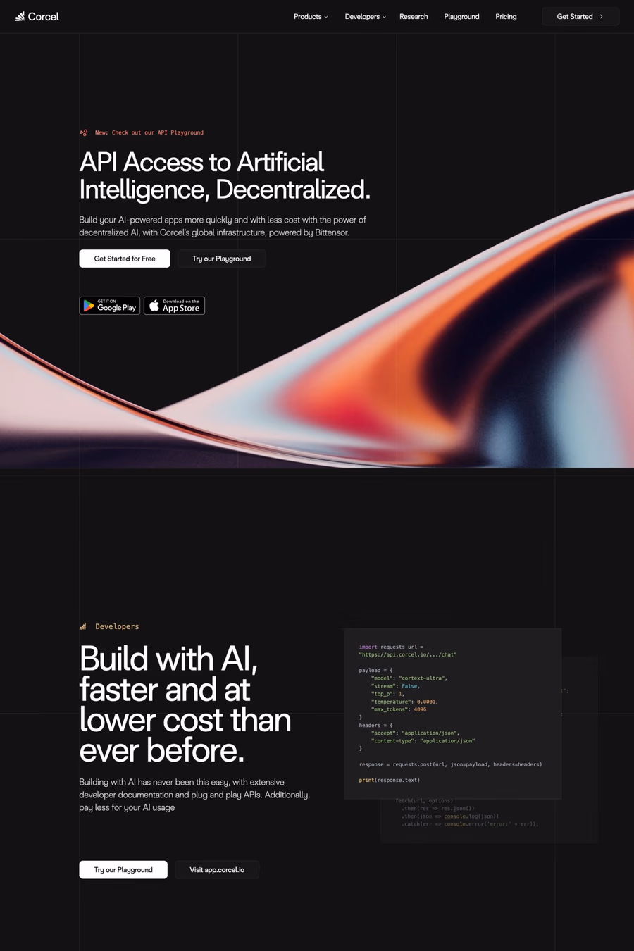 Corcel website screenshot
