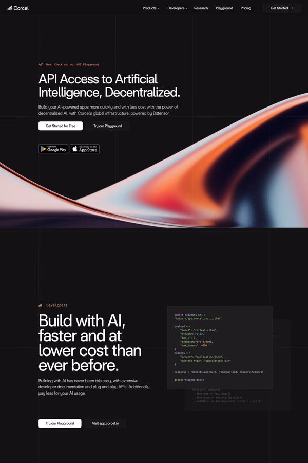 Corcel website screenshot