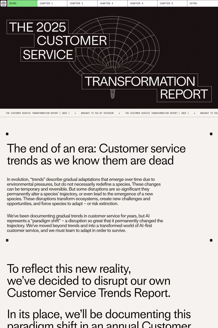 CS Transformation Report website screenshot