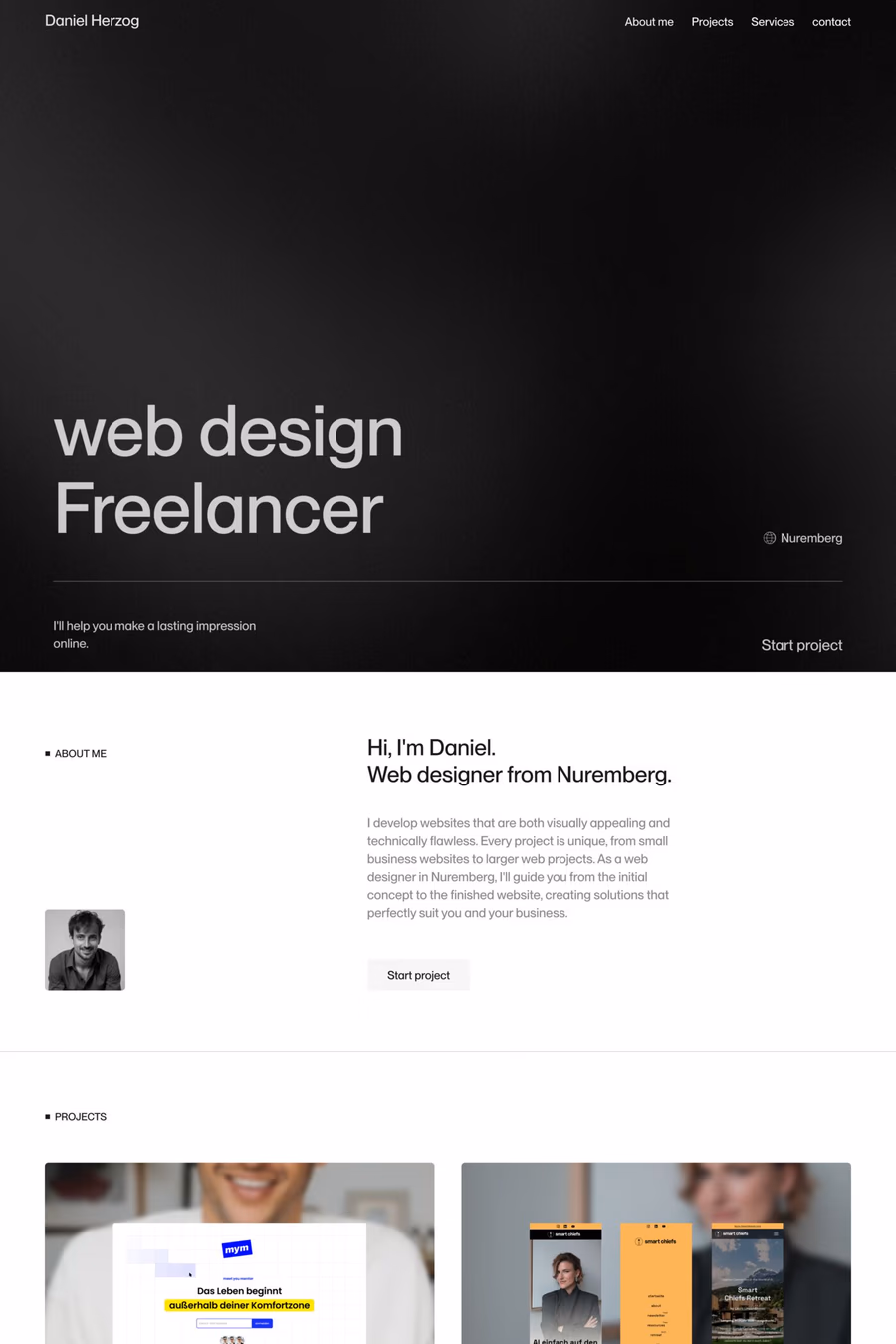 Daniel Herzog website screenshot