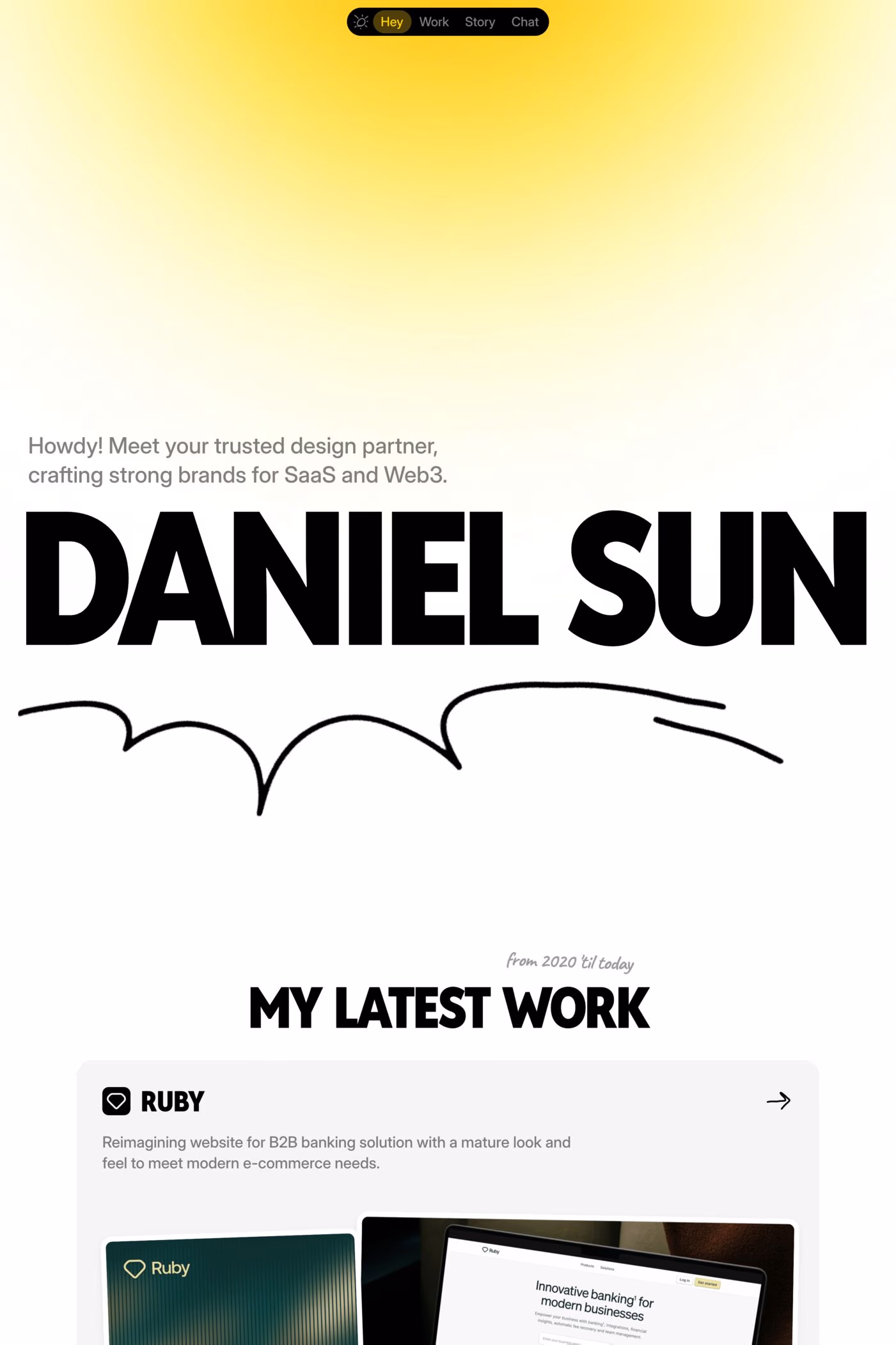 Daniel Sun website screenshot
