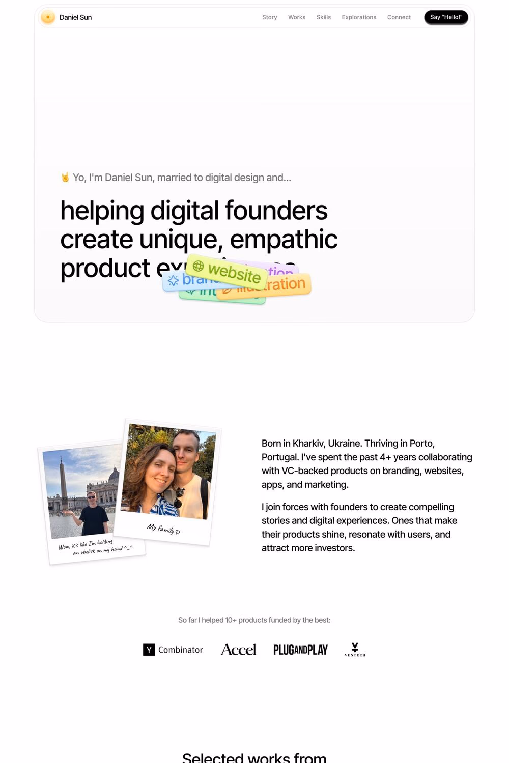 Daniel Sun website screenshot