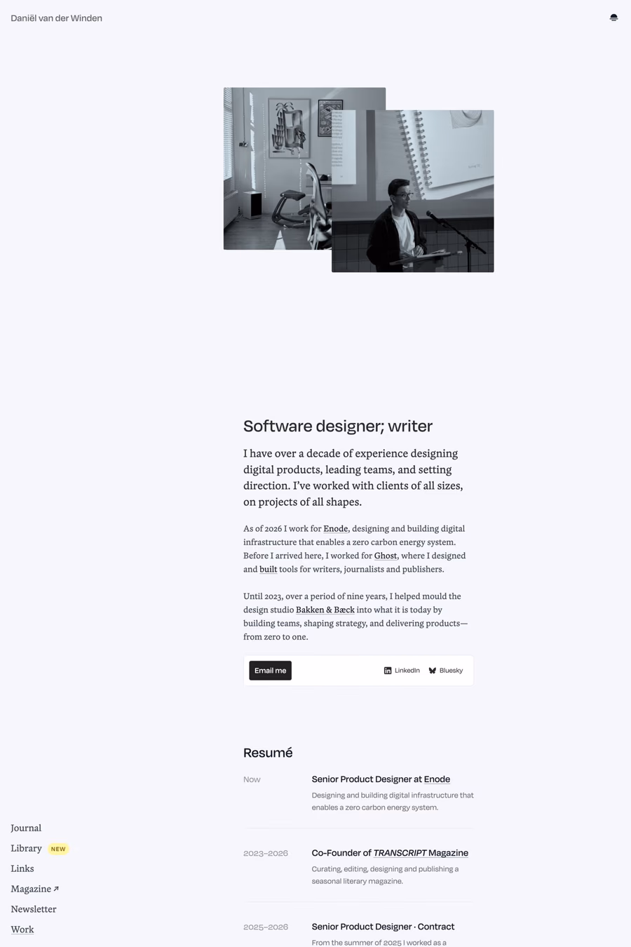 Daniël van der Winden website screenshot
