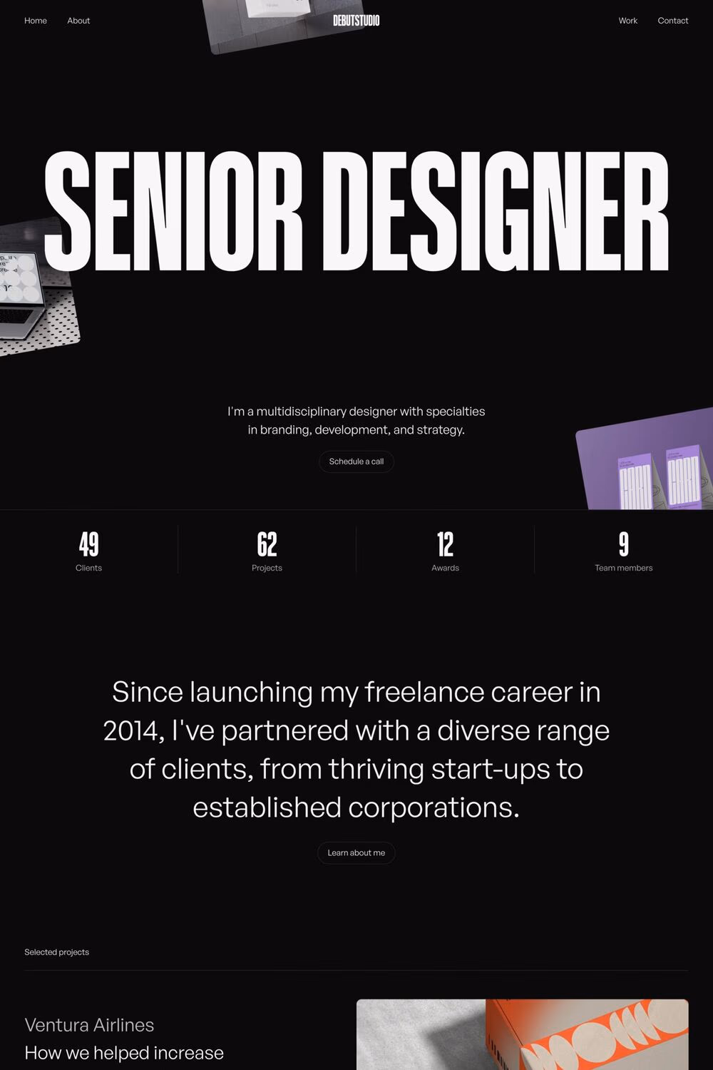 Debut Studio template screenshot