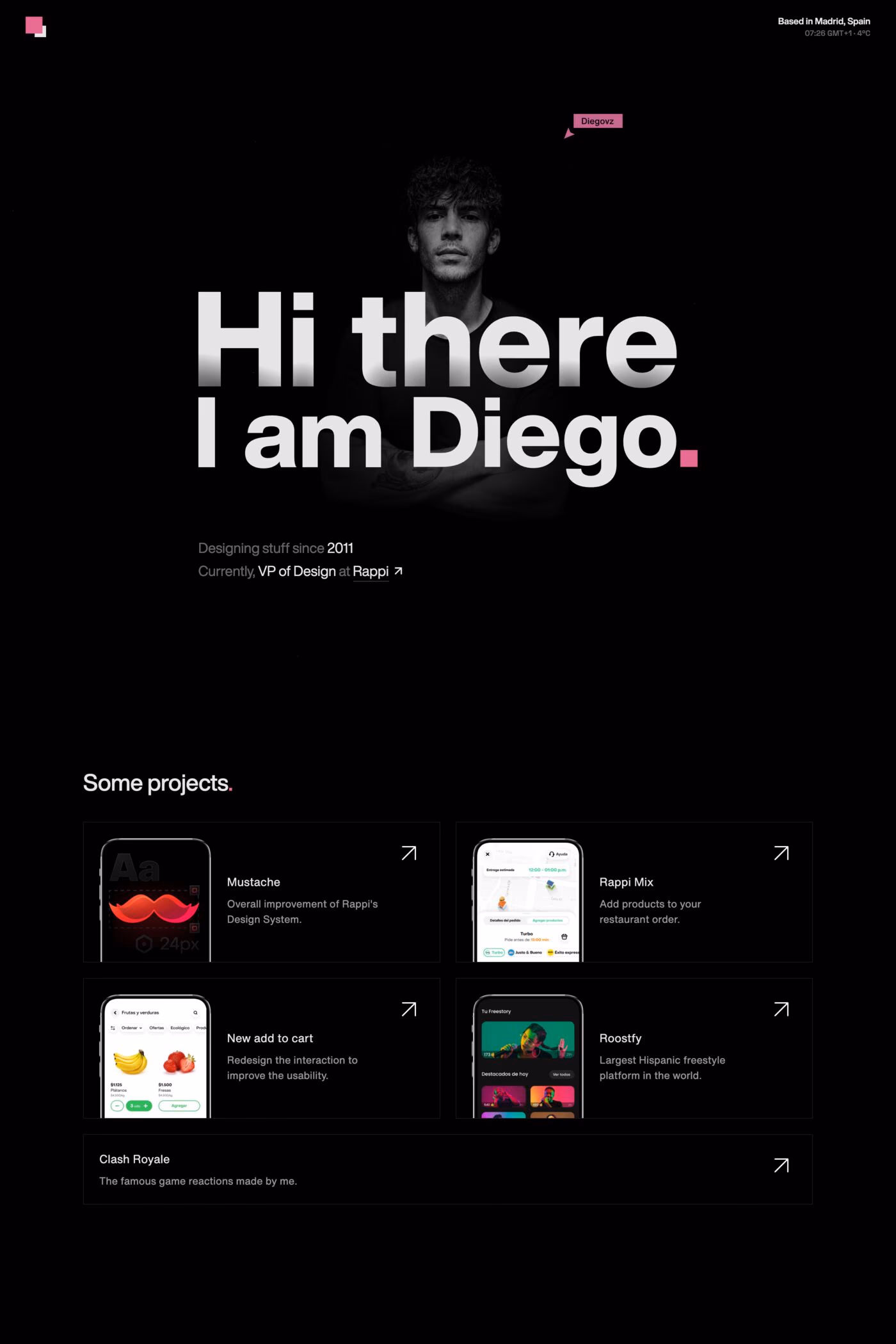 Diegovz website screenshot