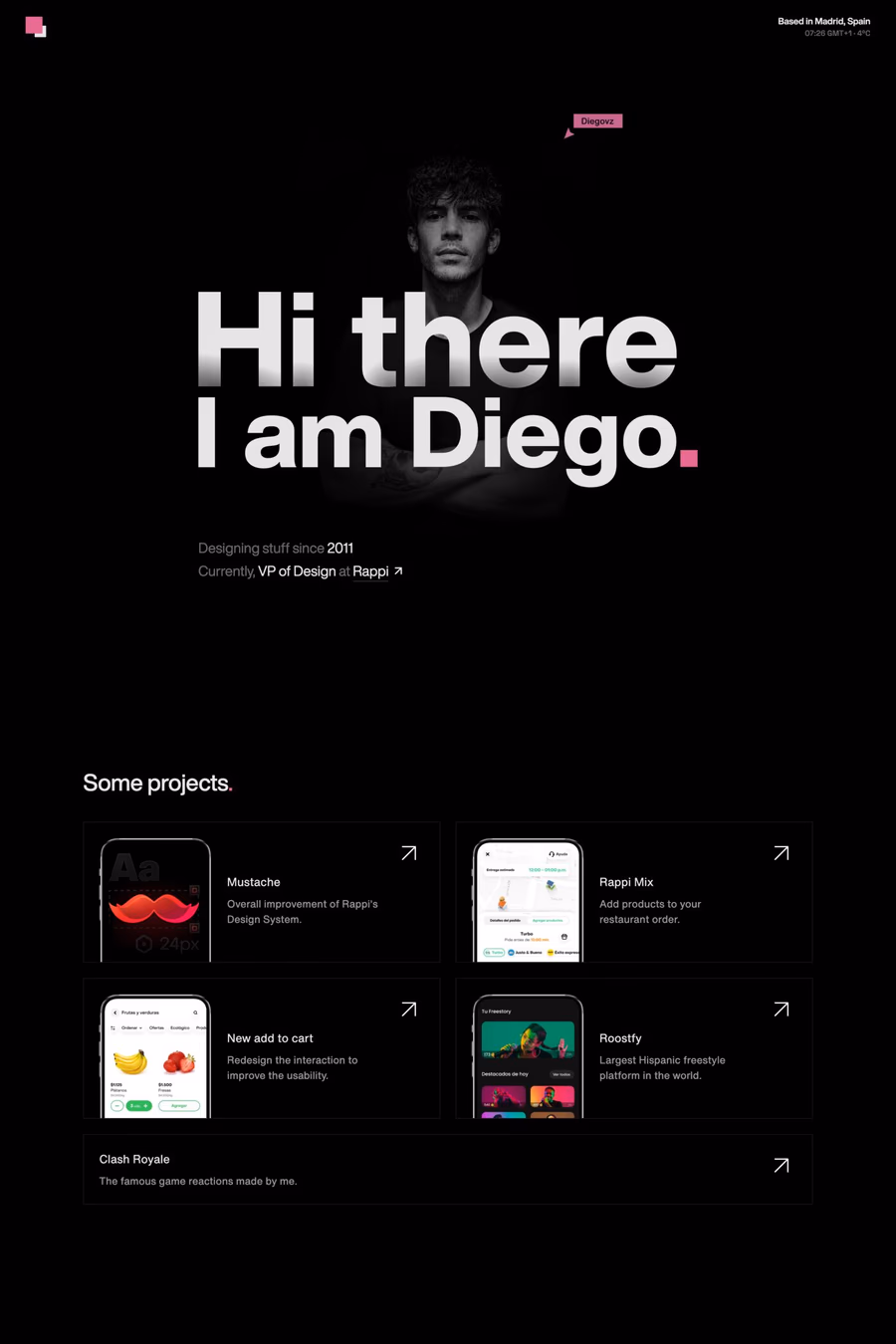 Diegovz website screenshot