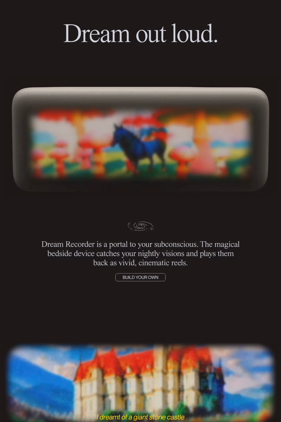 Dream Recorder website screenshot