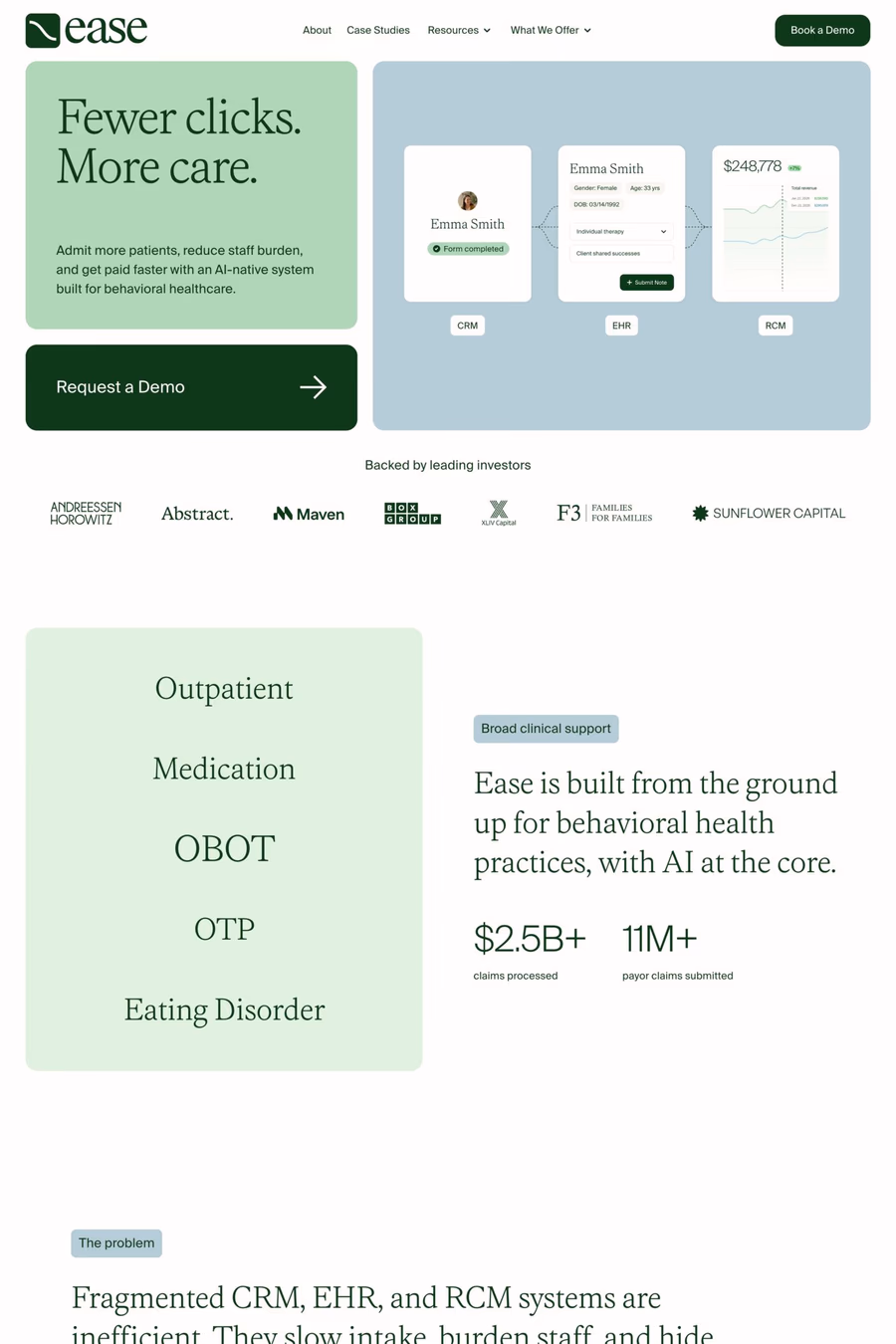 Ease Health website screenshot