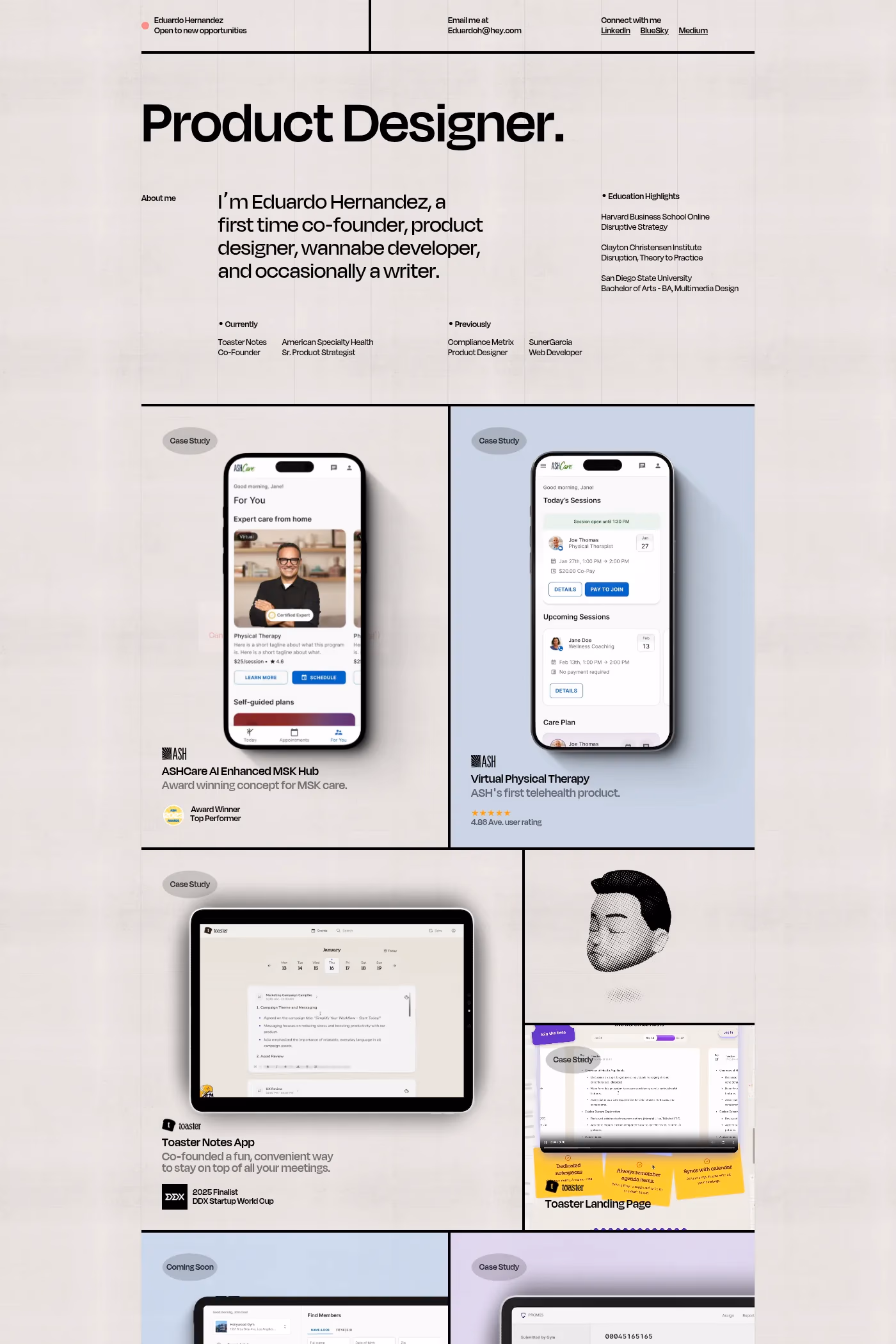 Eduardo Hernandez website screenshot