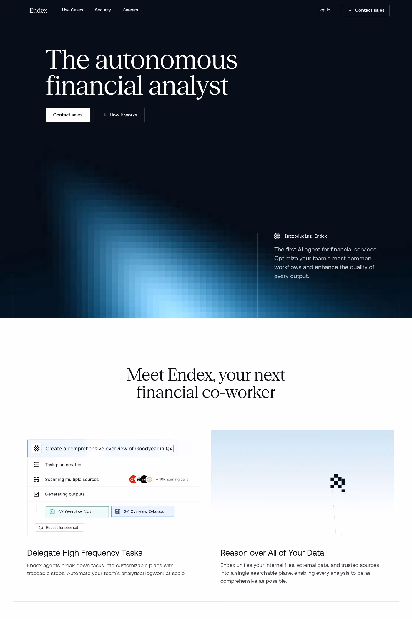 Endex website screenshot