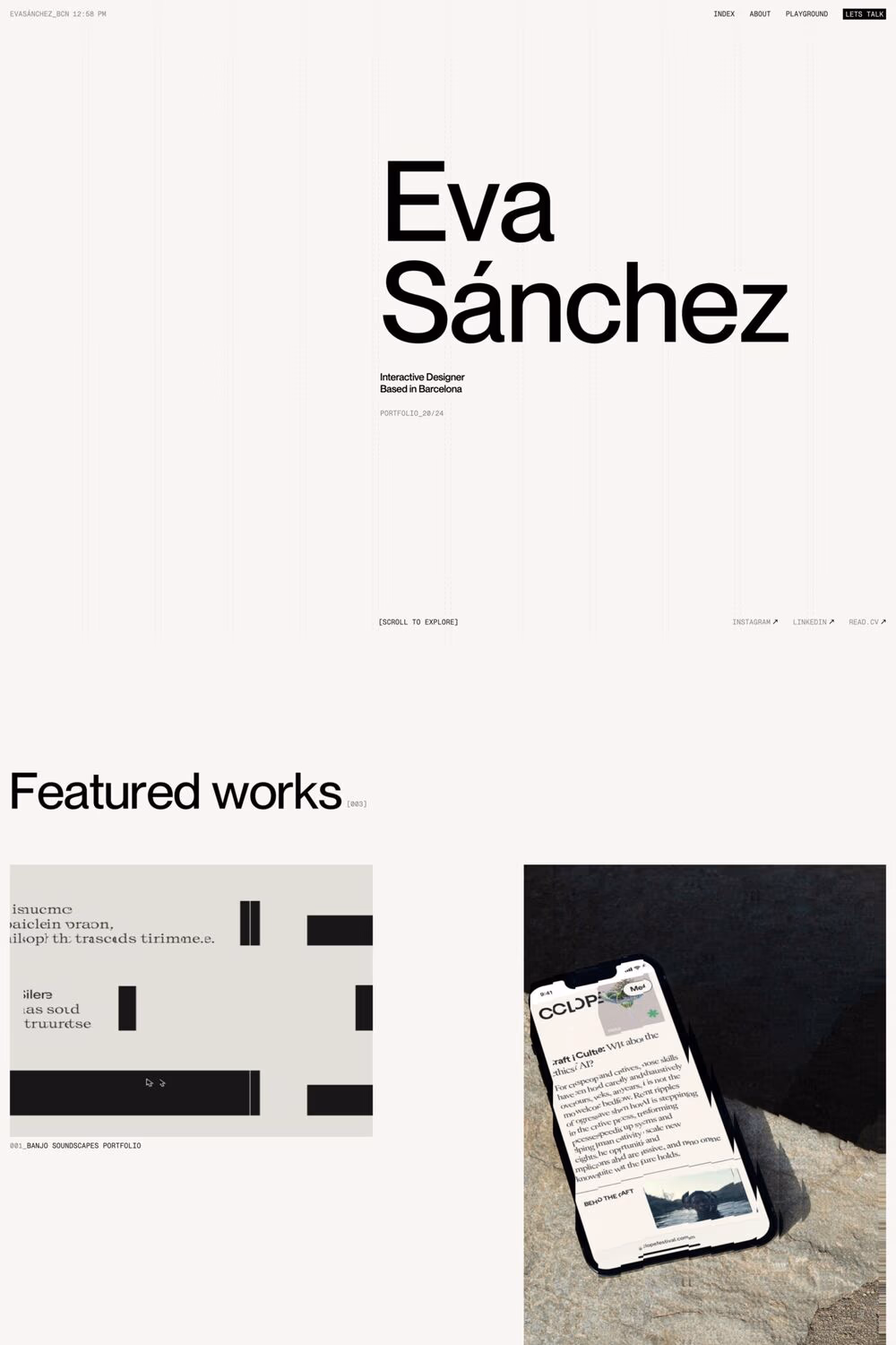 Eva Sánchez website screenshot