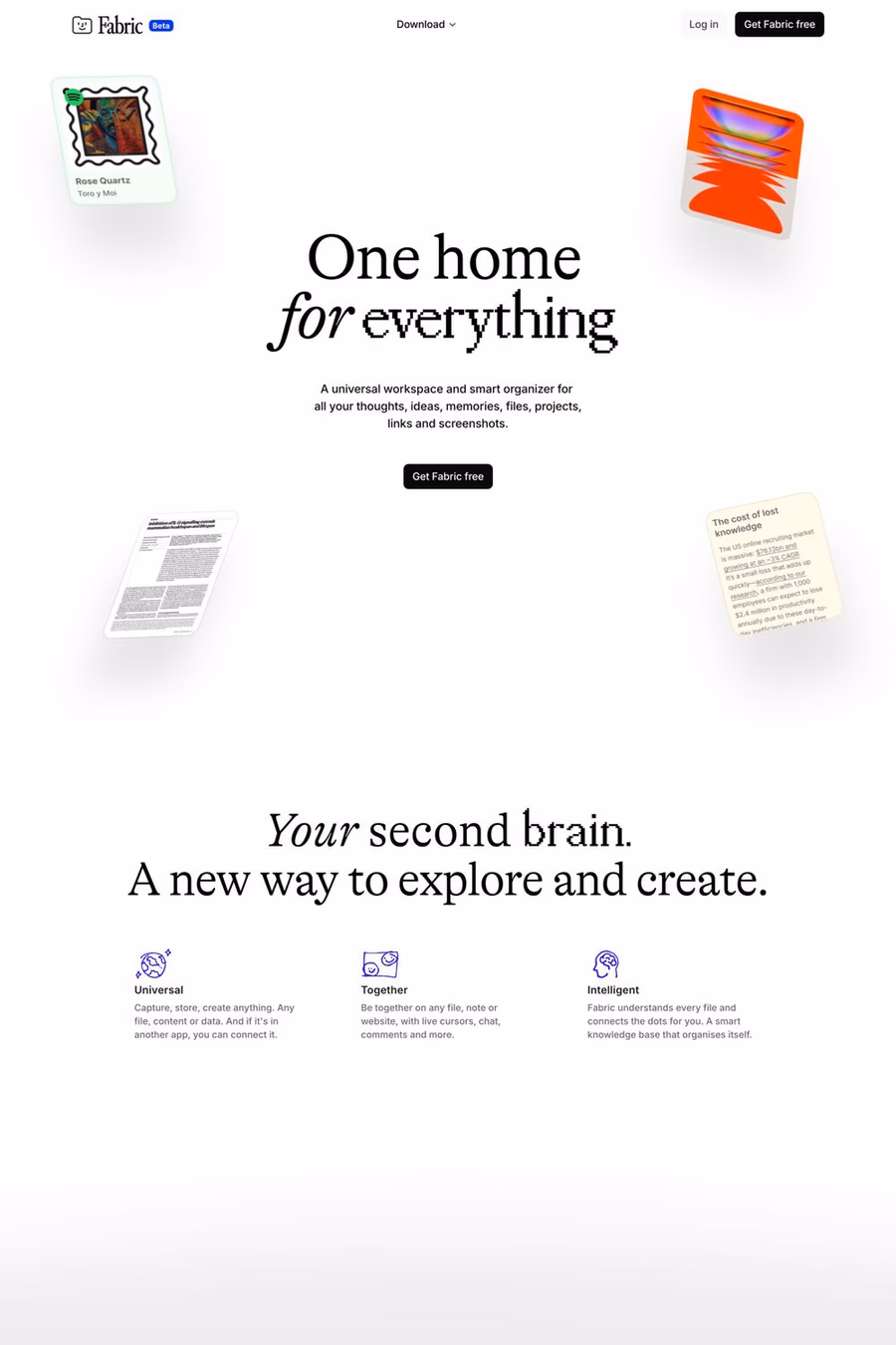 Fabric website screenshot