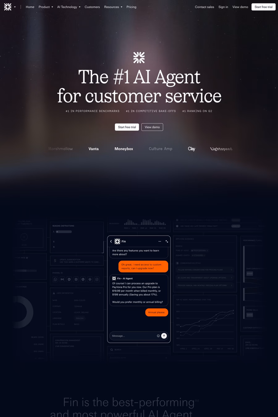 Fin website screenshot