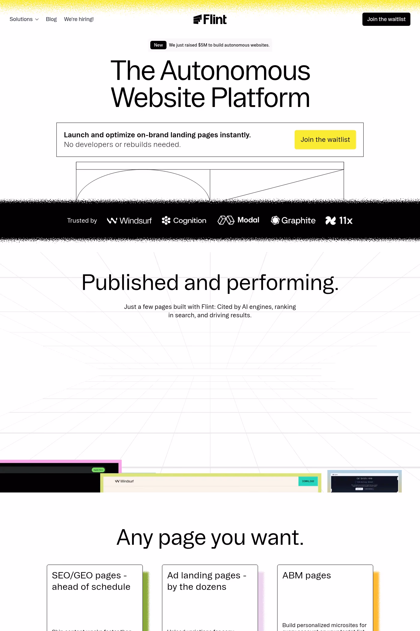 Flint website screenshot