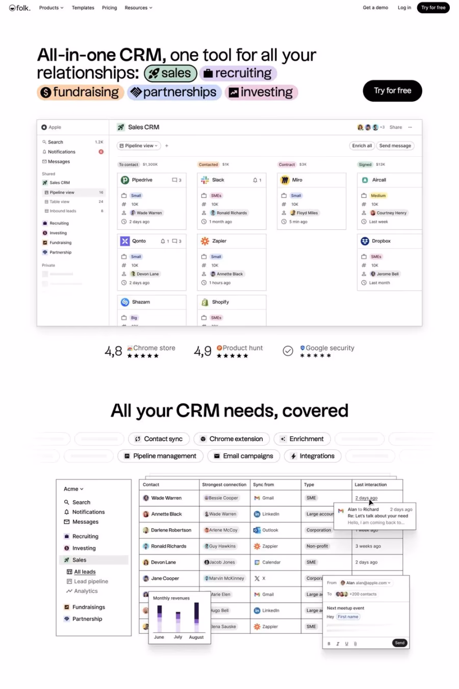 Folk website screenshot