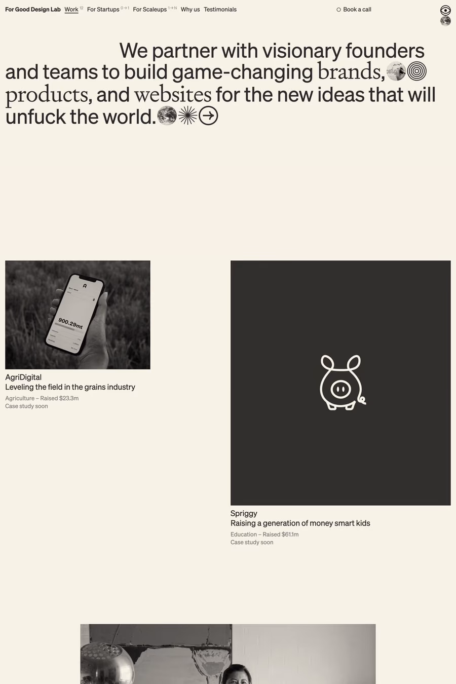 For Good Design Lab website screenshot