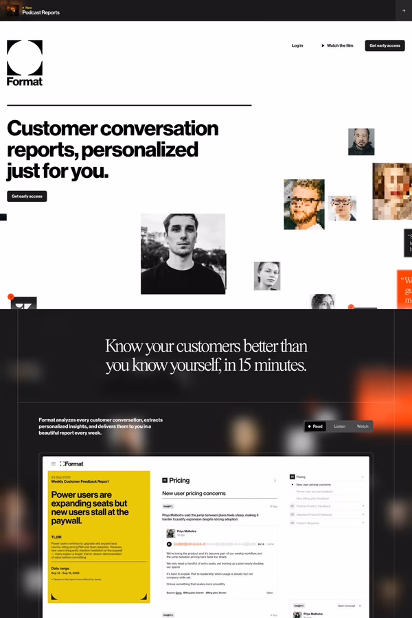 Format website screenshot