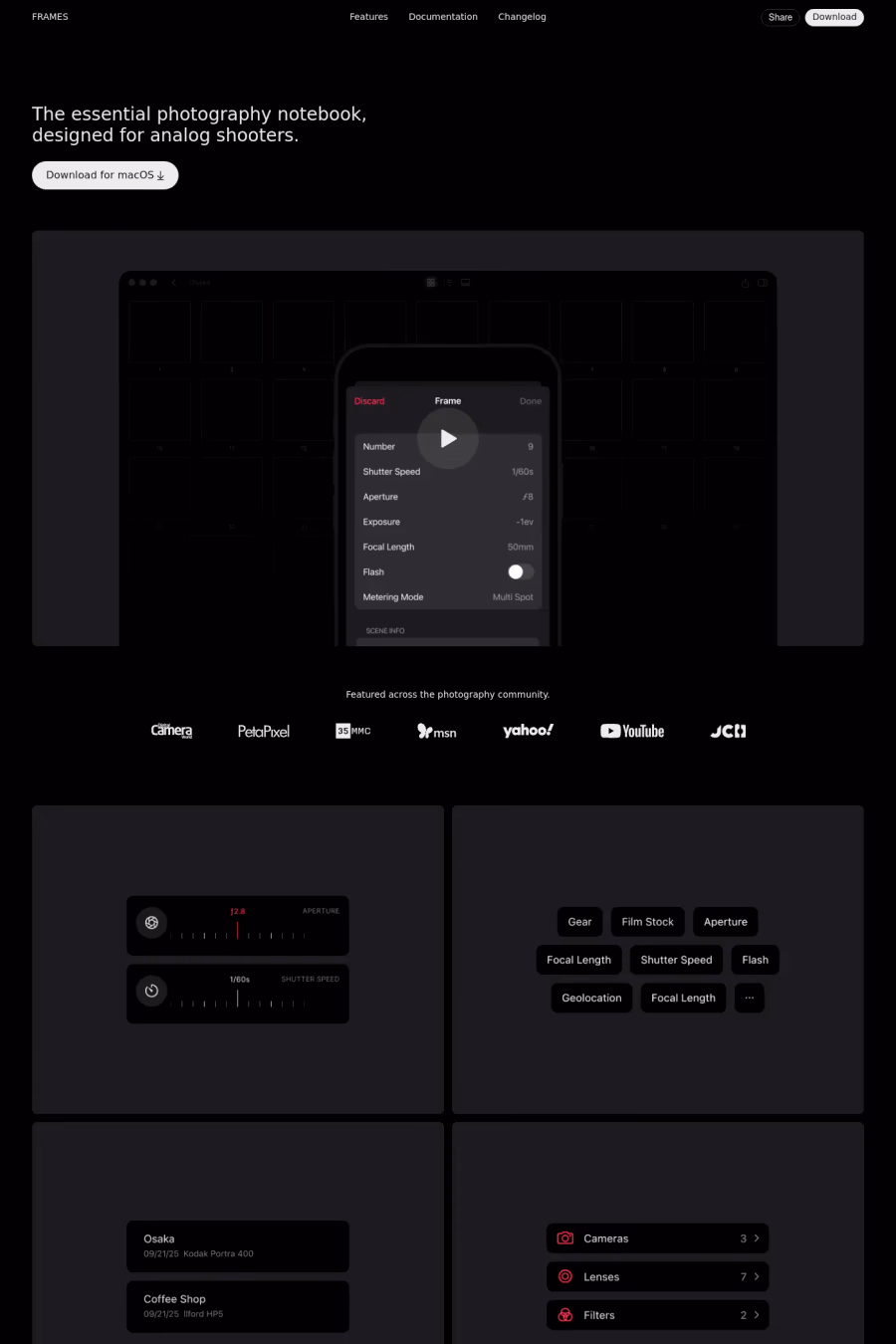 Frames website screenshot