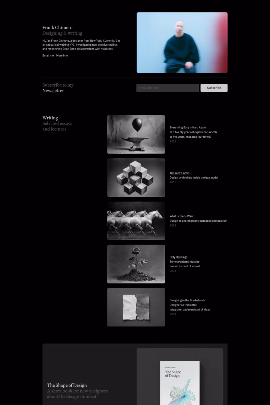 Frank Chimero website screenshot