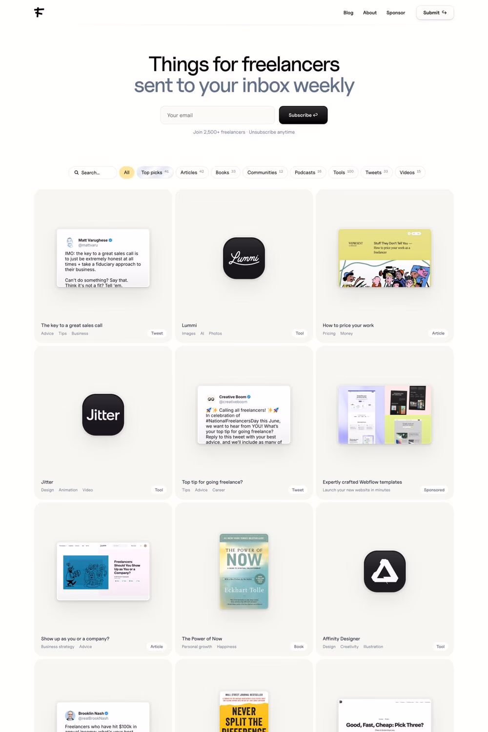 Freelance Things website screenshot