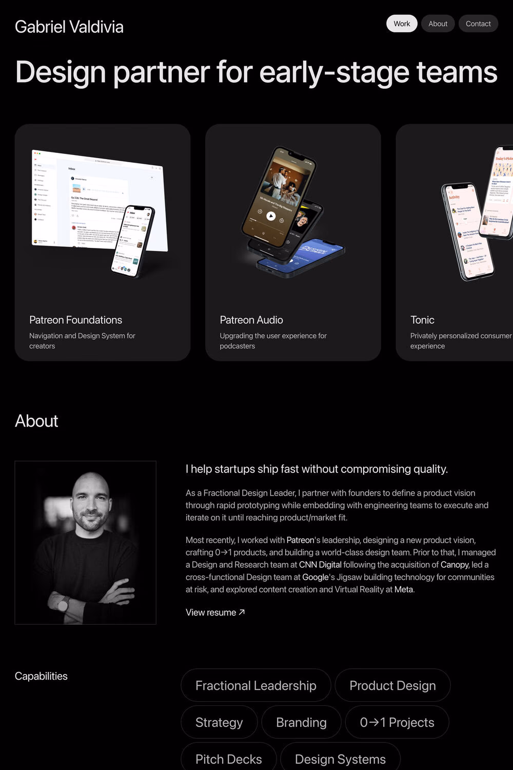 Gabriel Valdivia website screenshot