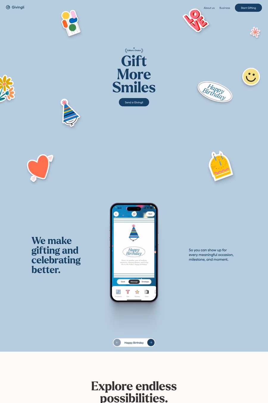 Givingli website screenshot