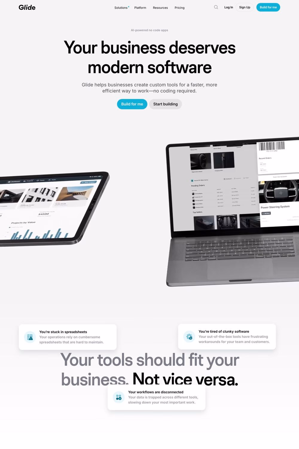 Glide website screenshot
