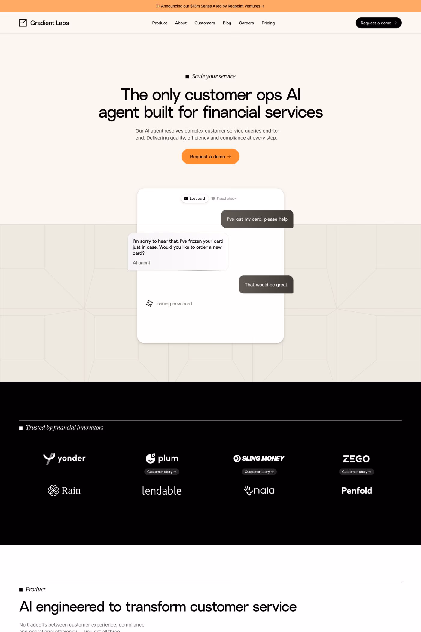 Gradient Labs website screenshot