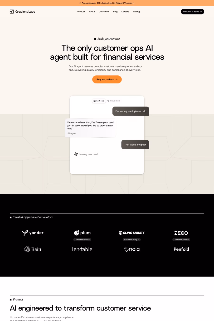 Gradient Labs website screenshot