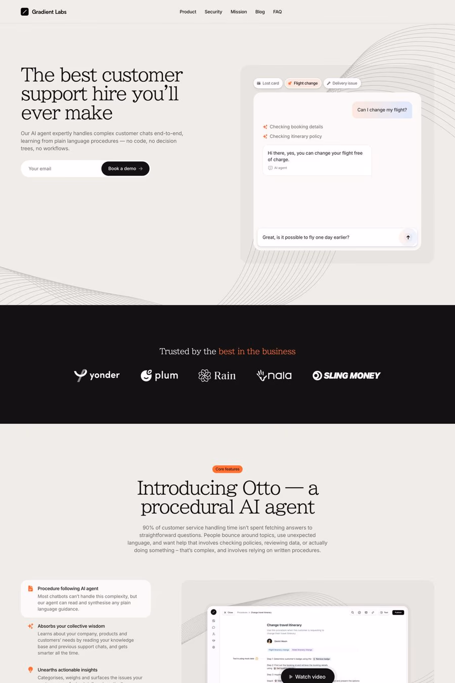 Gradient Labs website screenshot