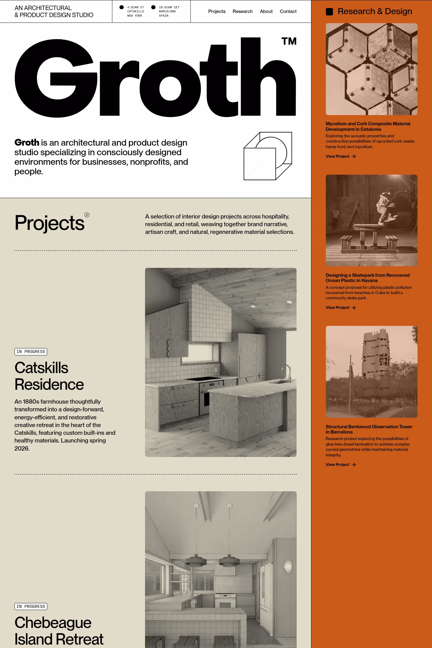 Groth Studio website screenshot