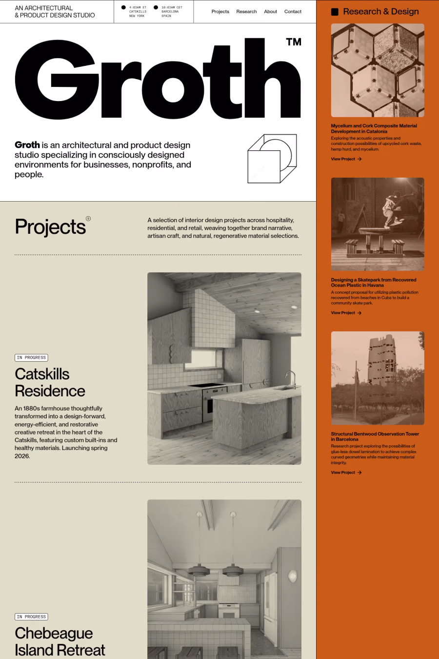 Groth Studio website screenshot