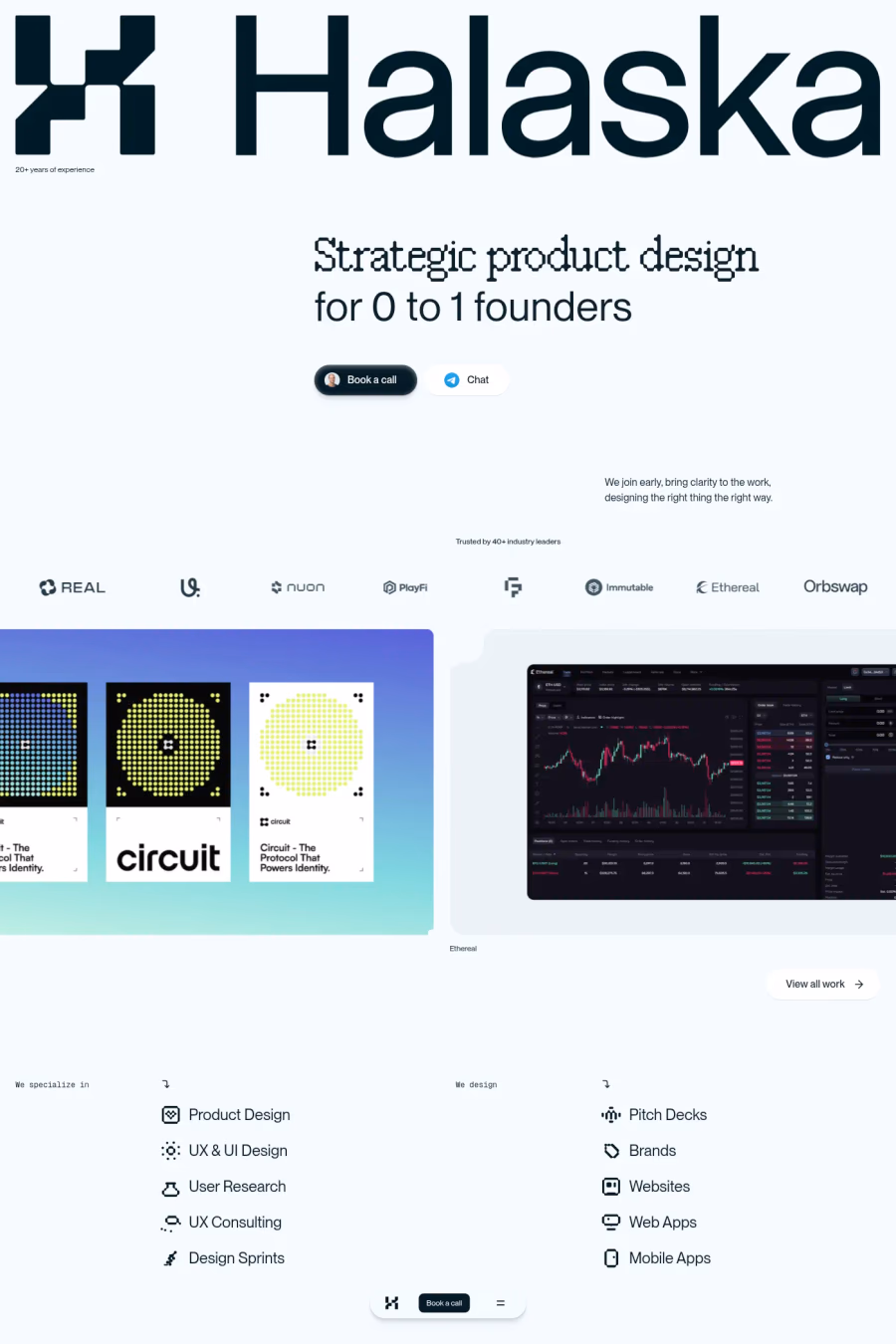Halaska website screenshot