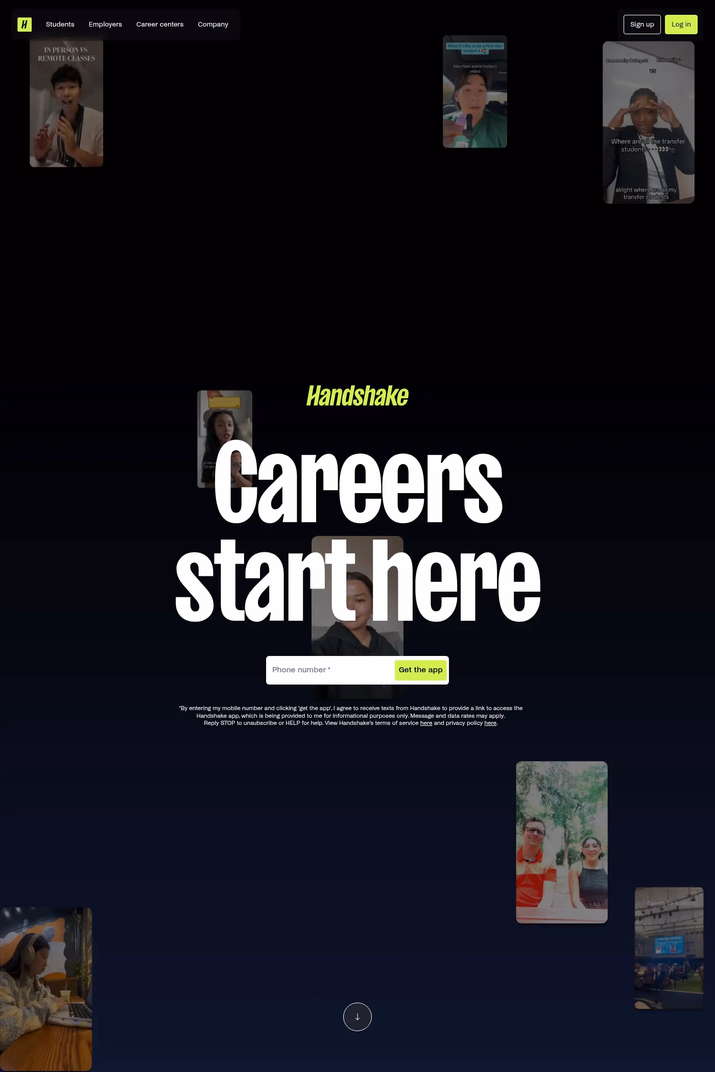 Handshake website screenshot