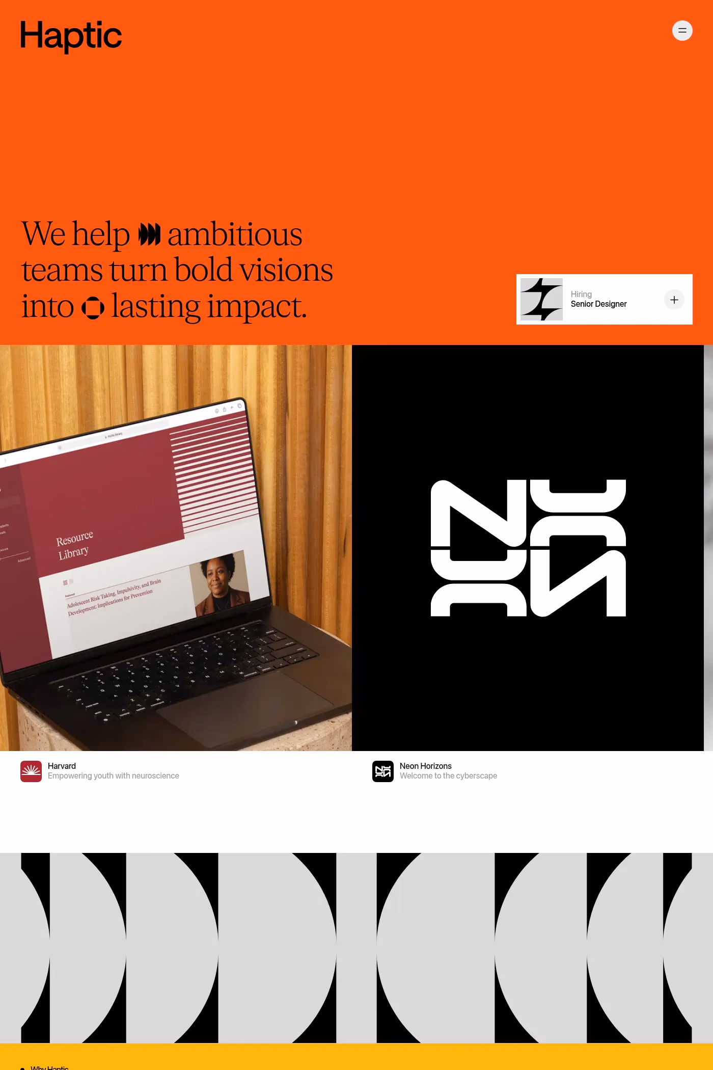 Haptic website screenshot