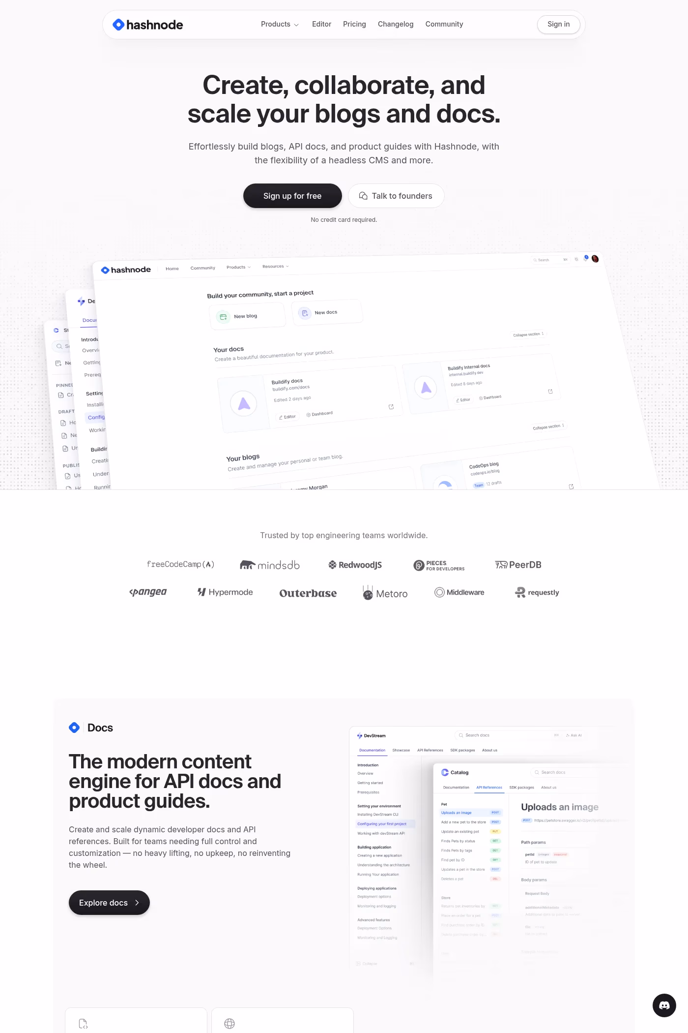 Hashnode website screenshot