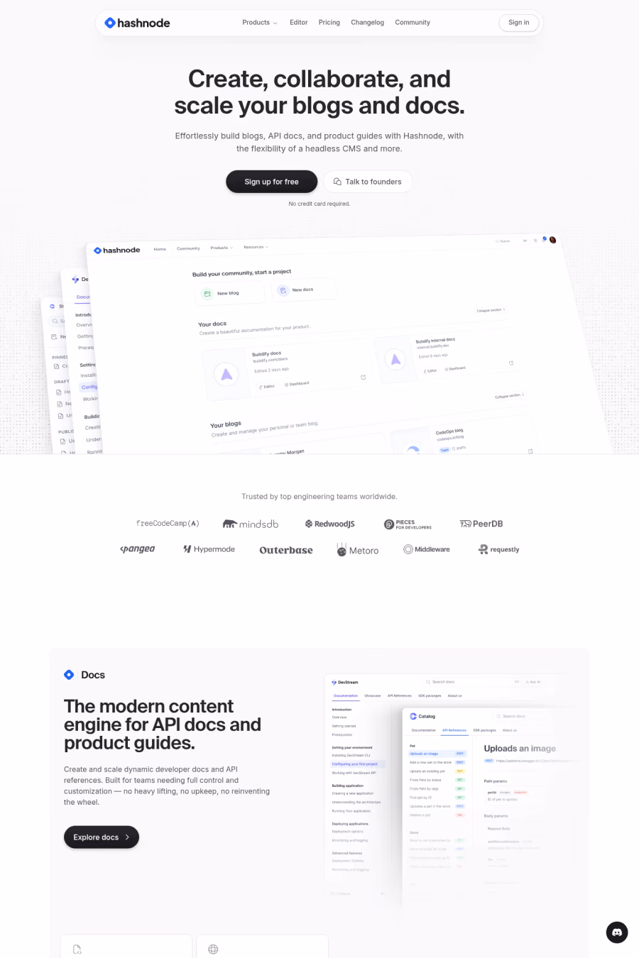 Hashnode website screenshot