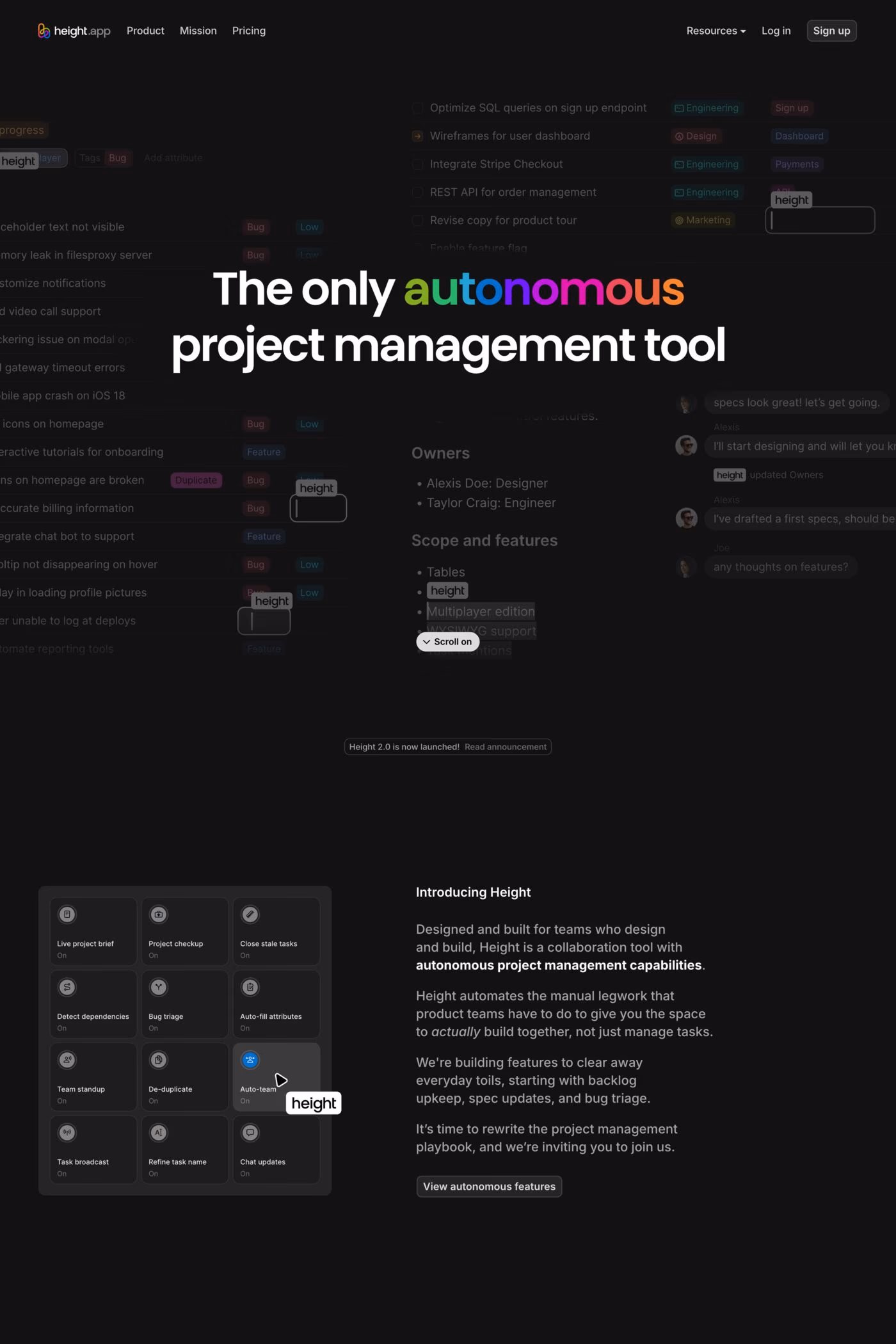Height website screenshot