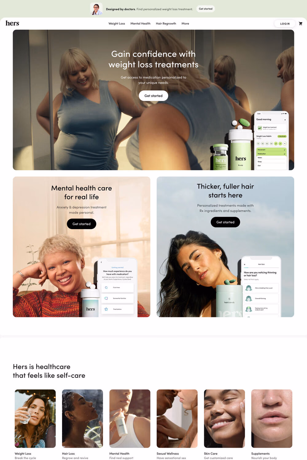 hers website screenshot