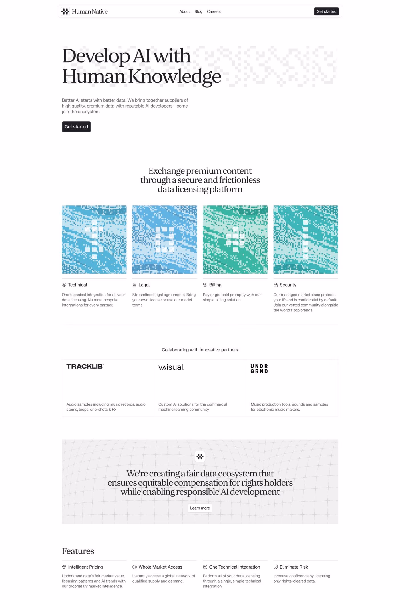 Human Native website screenshot