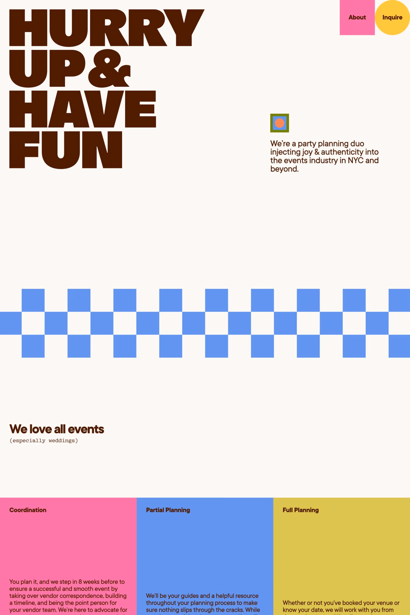 Hurry Up & Have Fun website screenshot