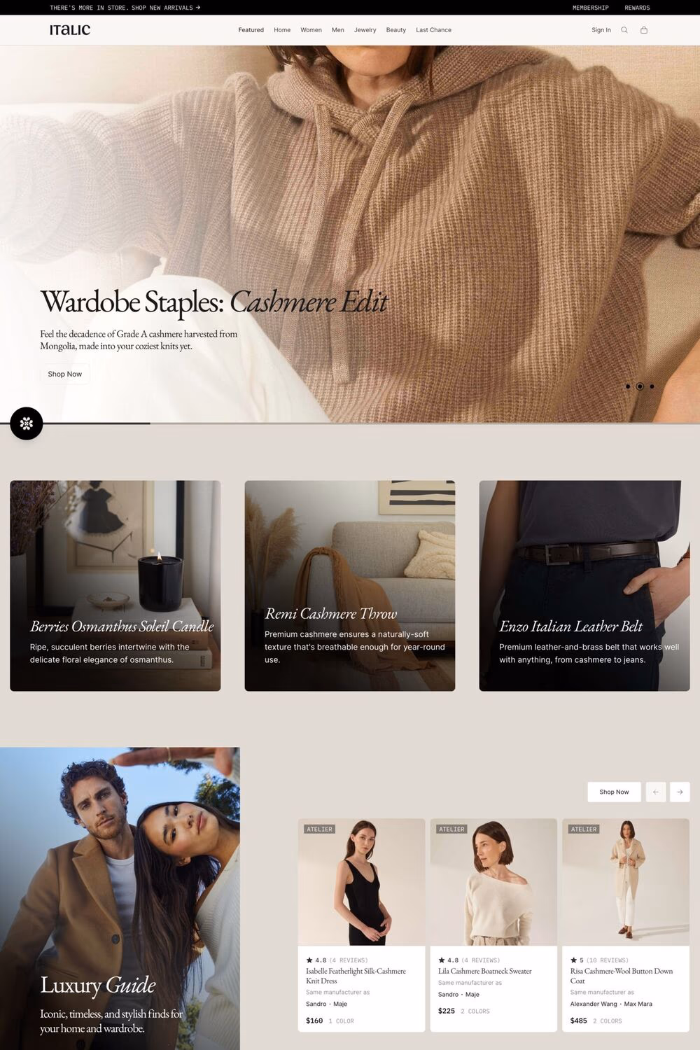 Italic website screenshot