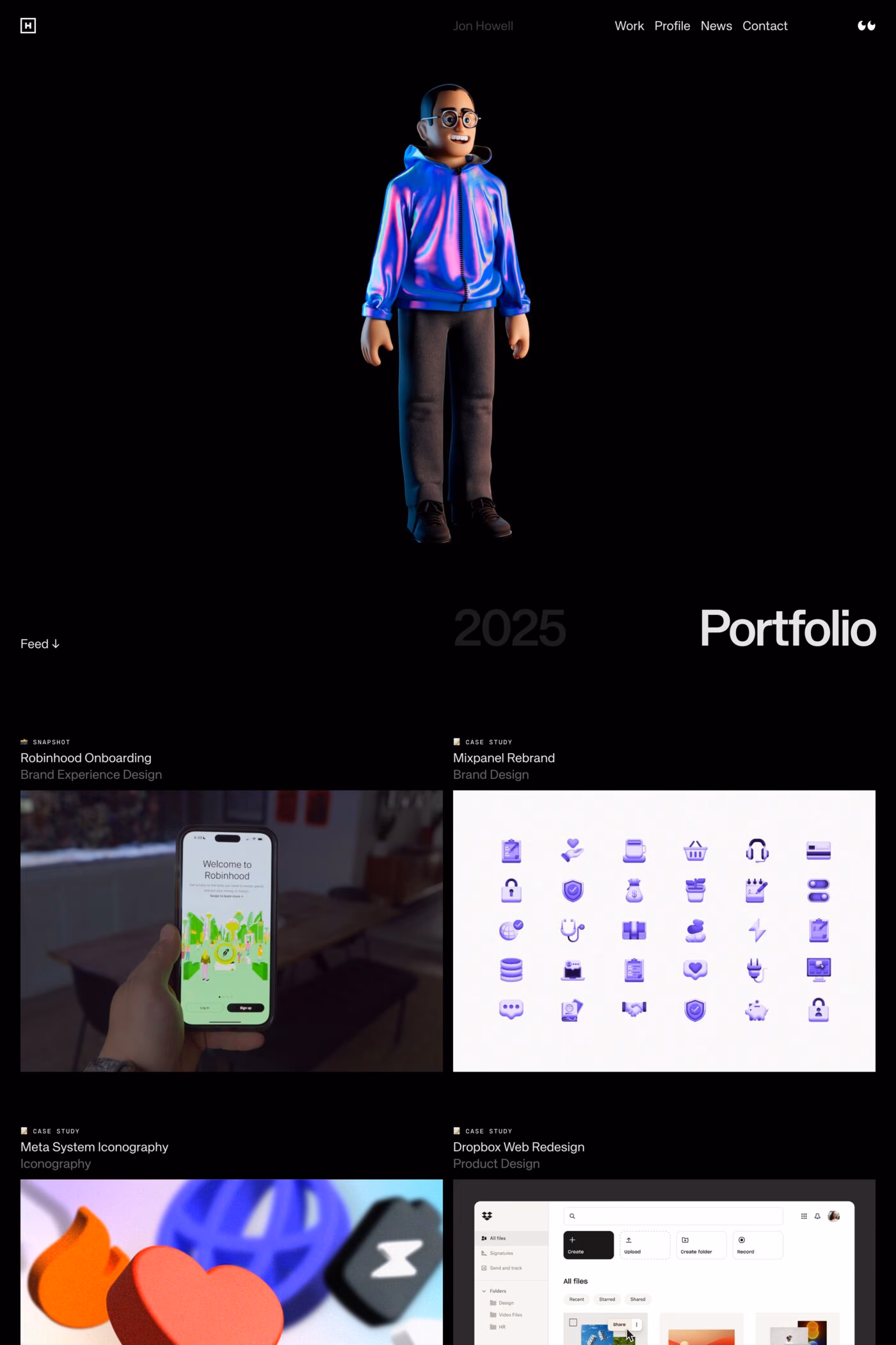 Jon Howell website screenshot