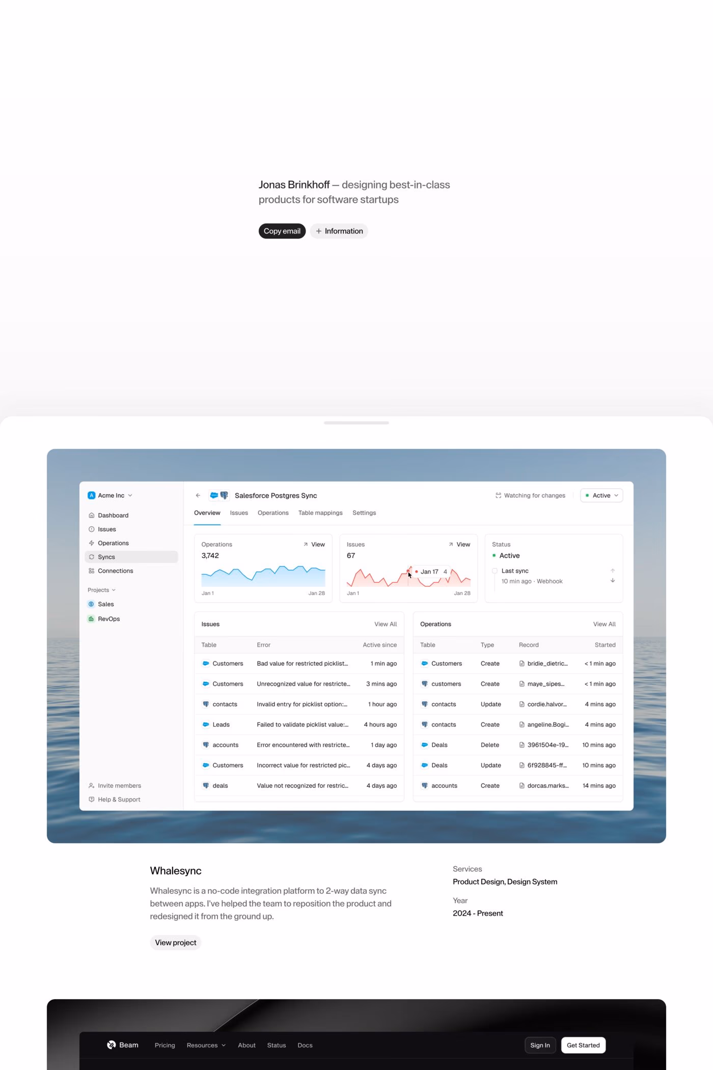 Jonas Brinkhoff website screenshot
