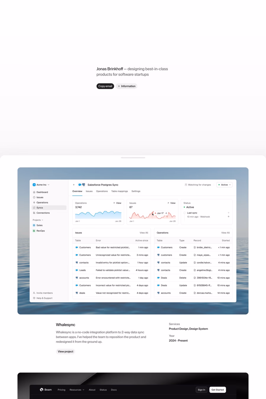 Jonas Brinkhoff website screenshot