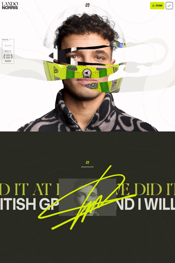 Lando Norris website screenshot