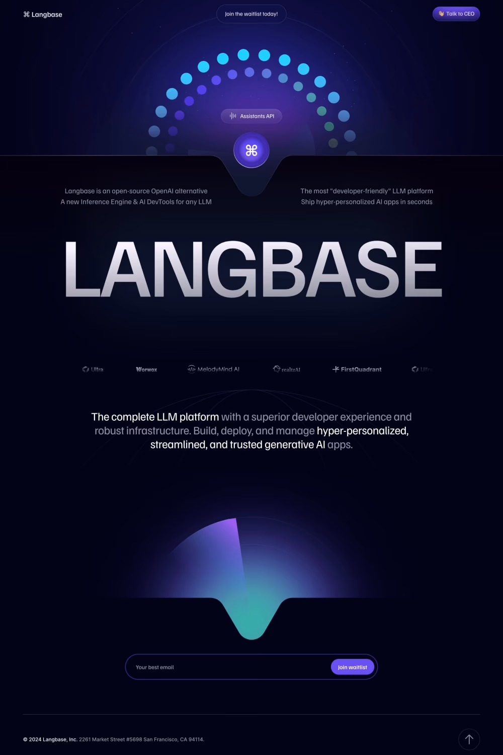 Langbase website screenshot