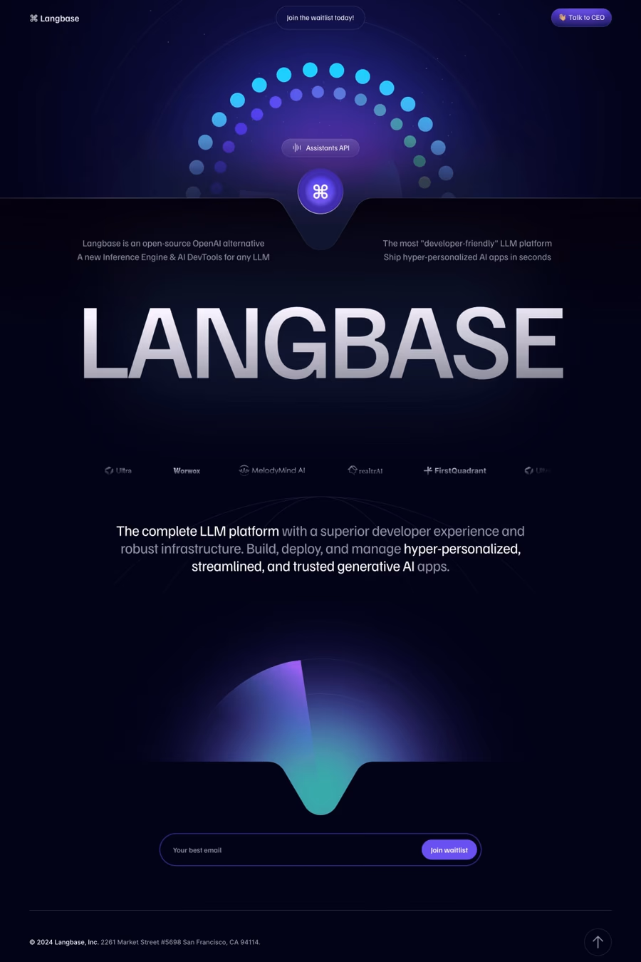 Langbase website screenshot