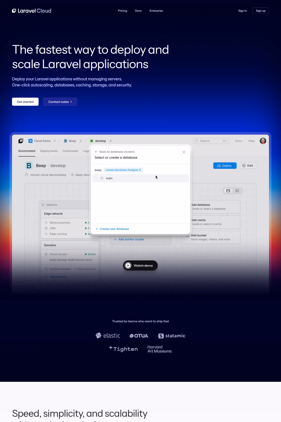 Laravel Cloud website screenshot