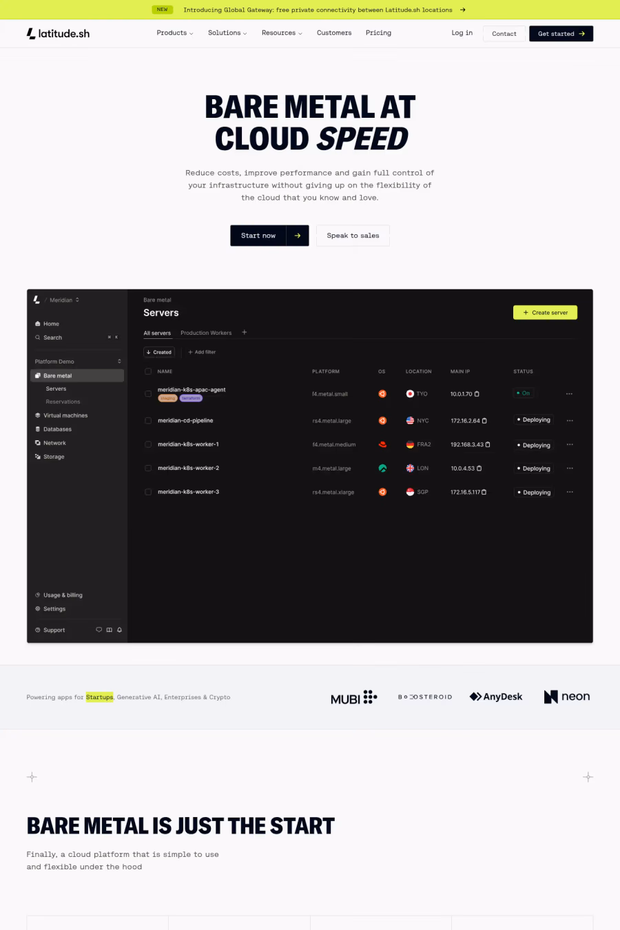 Latitude.sh website screenshot